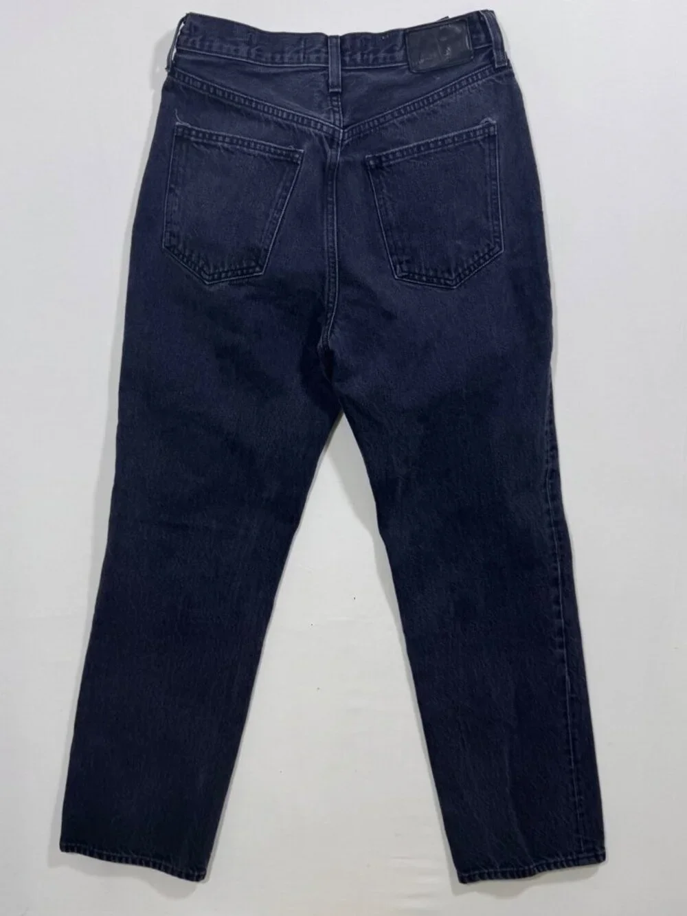 Denim Forum Joni High Rise Loose Jeans Black Button Fly 25 Denim Minimalist 27